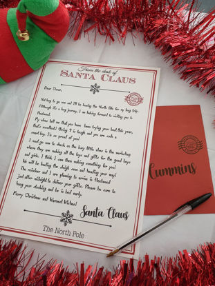 Picture of Personalised Christmas Letter with printed envelope