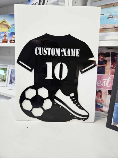 Picture of Acrylic Personalised football shirt plaque laser cut